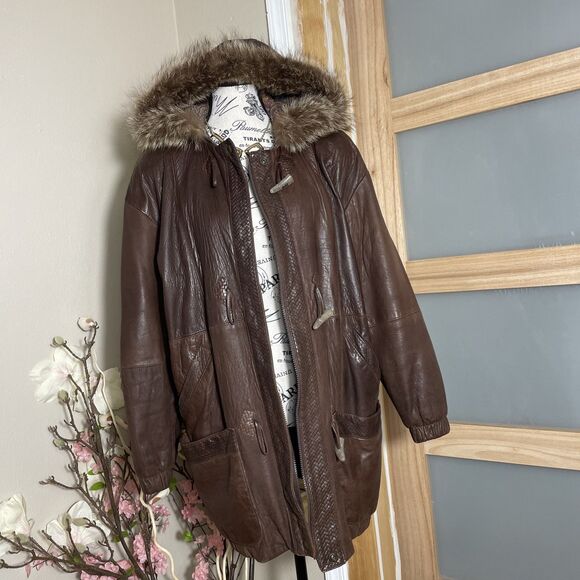 100% lambskin leather jacket women With Hood Vintage Super Soft Small - Picture 1 of 16